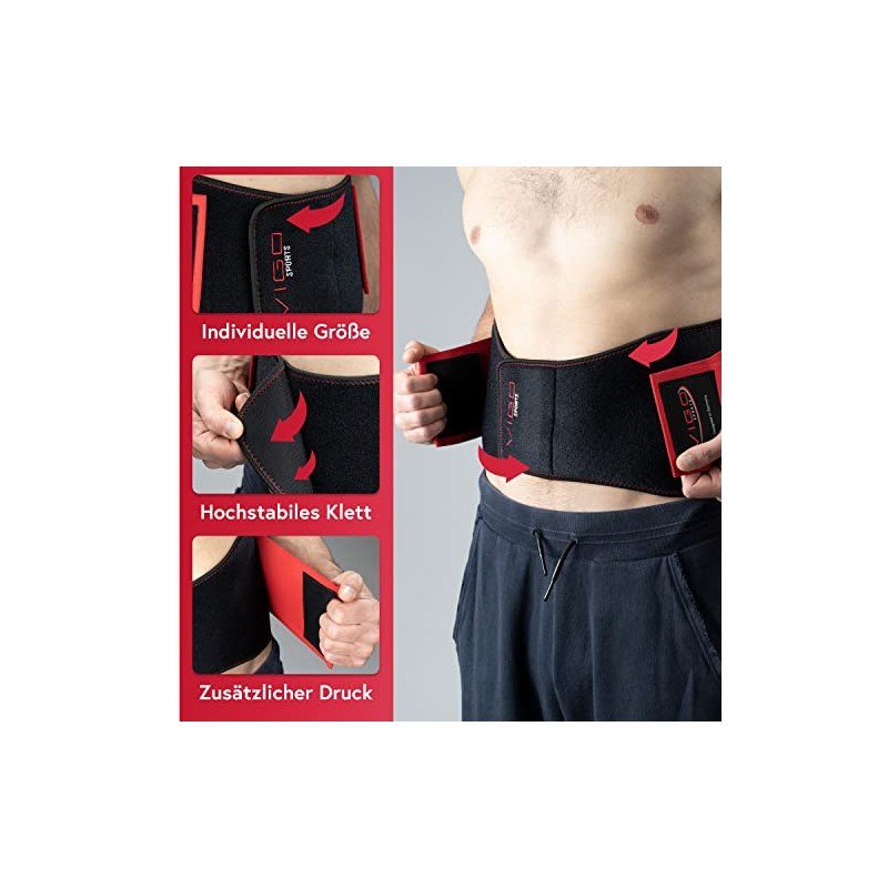 Vigo Sports Back Brace Machine Washable - Anti-Sweat Kidney Belt