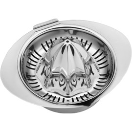 WMF Gourmet citrus press with container, Ø 9 cm, manual juicer for oranges, lemons, limes, matt Cromargan stainless steel, dishwasher-safe