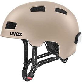 uvex city 4 - Lightweight City Helmet for Men and Women - Includes LED Light - Individual Size Adjustment - Soft Gold Matt - 58-61 cm