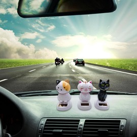 YuanHolumid Solar Wobble Figures, Solar Dancing Cat, Bobble Head Cat Ornaments, Innovative Cat Solar Figure Statue Car Dashboard Decorations Ornaments Solar Bobble Head Figures Car Ornaments