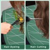 Professional Hair Cutting Cape with Geometric Grid Pattern, Longer Silicone