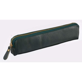Raymay Fujii NF2803M Pen Case, Bloomsbury, Leather Pen Case, Green