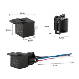 5 Packs 40 Amp 12 V DC Waterproof Relay with Harness 5-PIN SPDT ​Bosch Style Automotive Relay for Automotive Truck Marine Boat Fan