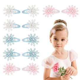 NICENEEDED 6PCS Snowflake Hair Clip, Nonslip Sparkly Hair Barrette Snap Metal Alligator Clips, Rhinestone Hairpin for Long Thick Hair Holiday Wedding Bridal Hair Accessories