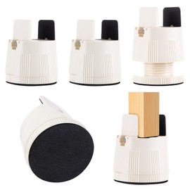 SEISSO Heavy Duty Bed Risers, Adjustable Furniture Risers Lift Height 2.36"-3.15" Supports 1,000 lbs - for Under-Bed Storage, College Dorms, Cabinet, Sofa, Table, Desk Leg (Set of 4, White)