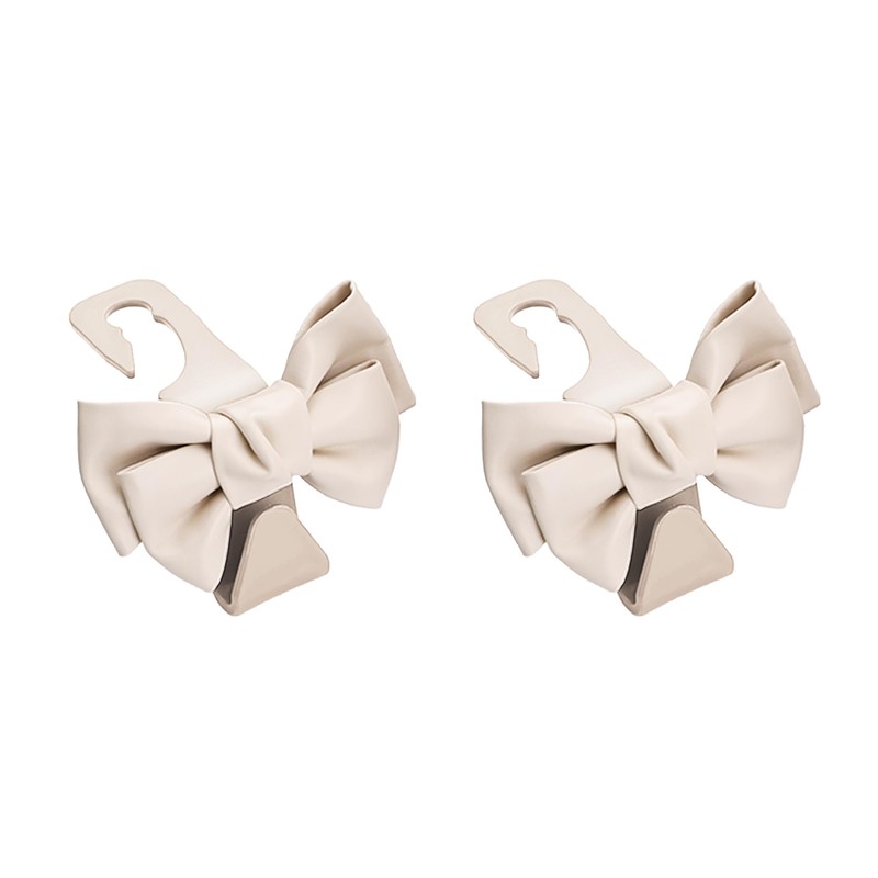 Tioollev 2 PCS Car Seat Headrest Hooks, Cute Bow Shaped