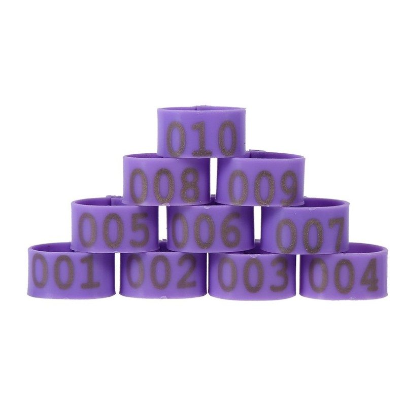 100pcs/bag 16mm 001-100 Numbered Plastic Rings for Poultry, Chickens, Ducks,