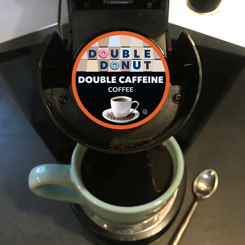 Double Donut High Caffeine Coffee Pods, Extra Strong Double Caffeine
