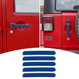PDKLIN - Funda para Jeep JK para puerta trasera y puerta trasera para Jeep Wrangler JK JKU 2007-2017 4DR azul accesorios exteriores 5 piezas