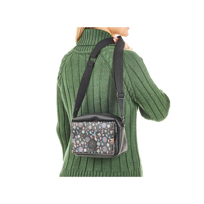Rieker Ladies Black Shoulder Bag H1455, black