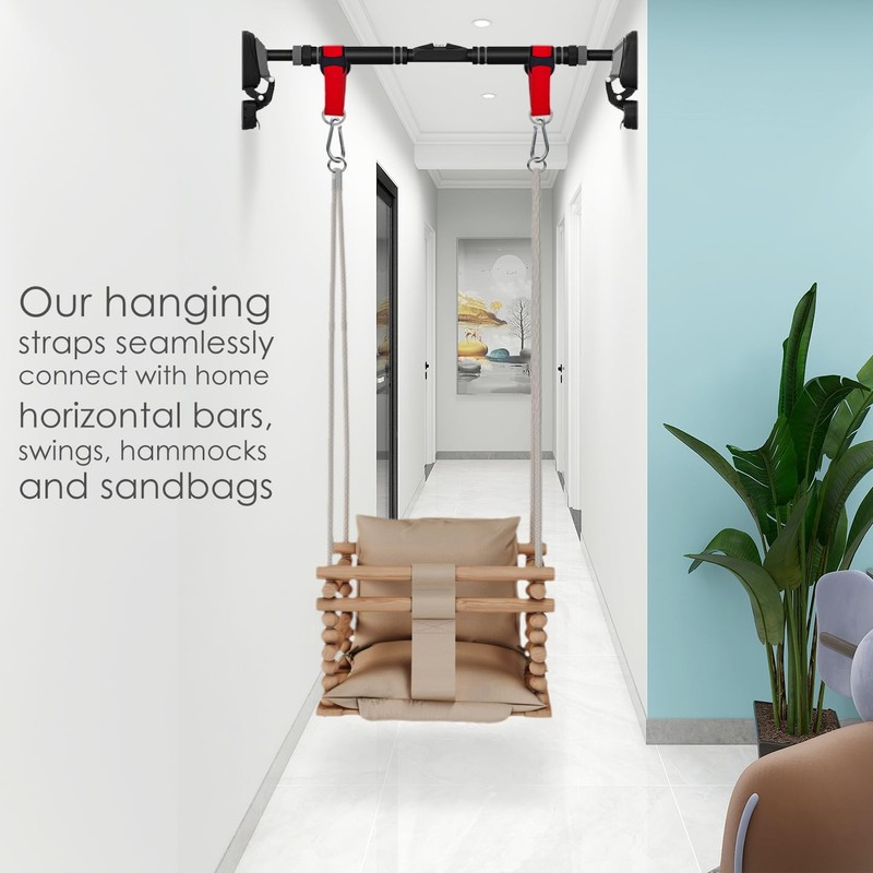 Hanging Straps Kit for Hammocks (2-Pack), Pull-Up Bar & Tree