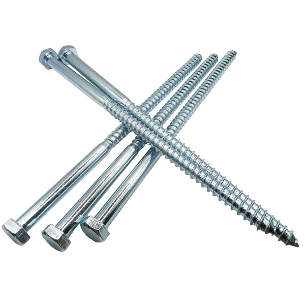 HAFD Heavy-Duty Sleeper Screws 12 x 260mm (10in) Zinc-Plated Pack