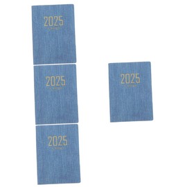 Operitacx Pack of 4 Schedule 2025 Notebook Mini Plans Calendar Pocket Planner Note Book Food Planner Monthly Planner 2025 List Diary Book Budget Mini Folder Writing Book Office Supplies Paper Blue