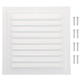 PATIKIL 8"x8" Aluminum Gable Vent, Exterior Wall Outlet Vent Cover HVAC Air Grille Louvered Screen Mesh for Kitchen Bathroom Ventilation