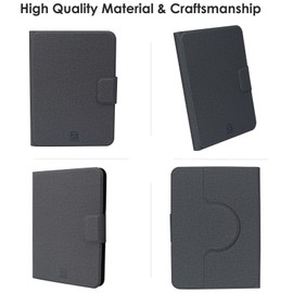 ZhaoCo Universal Removable Case for 6 Inch New Kindle 2024/2022, Kobo Nia/Clara 2E / Clara HD, Lightweight Protective Case with Multiple Viewing Angles - Grey