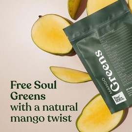 Mango Greens by Free Soul: Daily Greens Superfood Powder - FS Natural Mango Flavour (30 Servings)