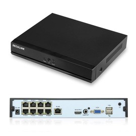 Seculink 8-Channel 4K POE NVR (1080p/3MP/4MP/5MP/8MP) DC48V Network Video Recorder Cloud P2P Remote Access Motion Alert