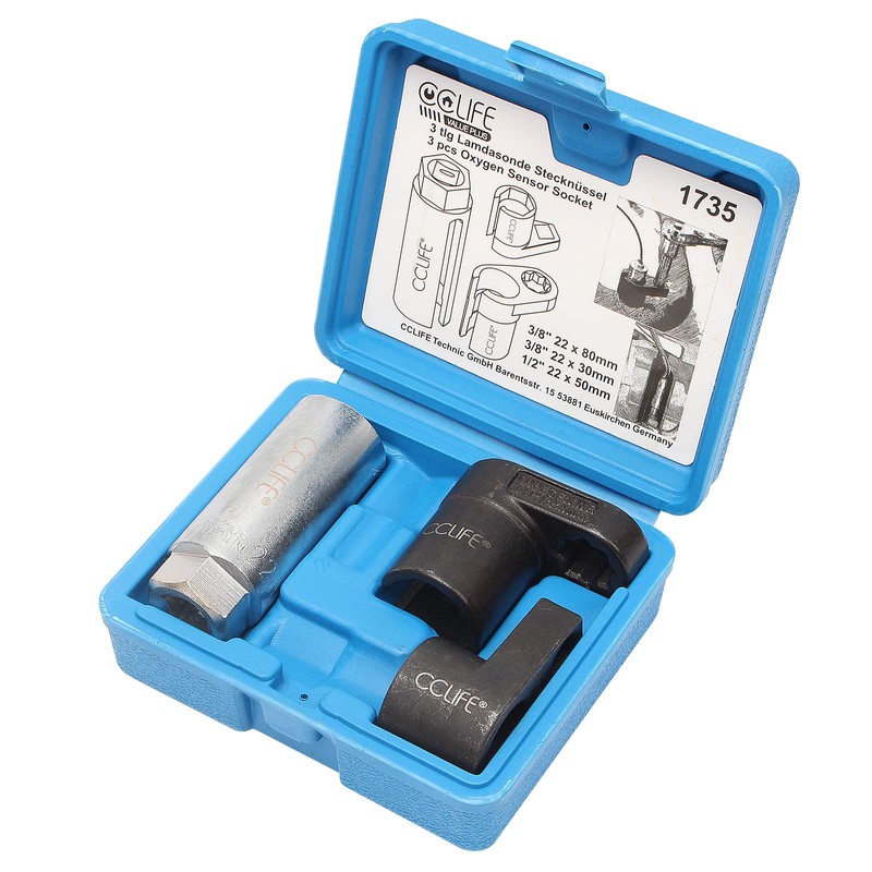 CCLIFE 3-Piece Lambda Sensor Key Lambda Sensor Nut Socket Wrench