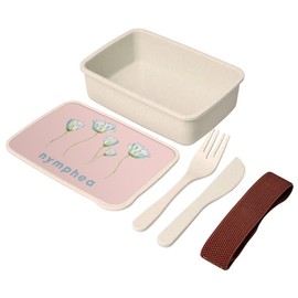 Fabulous Lunch Box Lunchbox mit Besteck, Rosa – Nymphea Seerose Blumen Minimalist Chic Liebe – 700 ml