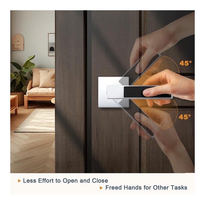 Probrico Heavy Duty Square Door Handle with Black Leather Hand