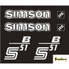 Simson S51B IFA Stickers Transparent Set of 6