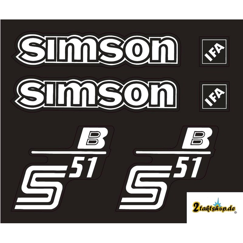 Simson S51B IFA Stickers Transparent Set of 6