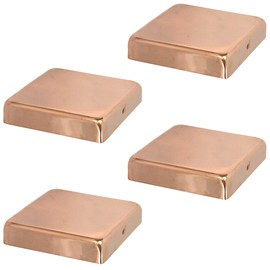 6x6 Copper Flat Top Post Caps (4-Pack) - Extended Lip - Solid Copper - Will Patina Naturally (5-1/2 x 5-1/2) (4, 6x6)