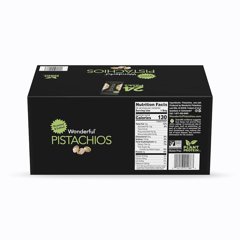 Wonderful Pistachios In Shell, Roasted and Salted Nuts, 1.5 Ounce