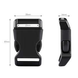 YQBOOM 1 Inch, 6 Pack Black Plastic Side Release Buckle for Paracord Bracelets (1")