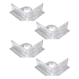 Chain Link Fence 2 1/2" (2 3/8" OD) x 6" Wood to Steel Post Corner Adapter | Adapter Brackets | Wood Fence Steel Post Bracket (Pack of 4)