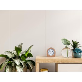 TFA Dostmann Wecker analog aus Buche, 60.1038.05, geräuscharmes Uhrwerk, Hintergrundbeleuchtung, Weckalarm, braun, 108 x 44 x 101 mm