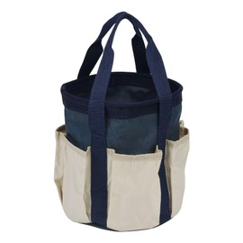 HARFINGTON Garden Tool Bag 7.5" x 8.3" Large Oxford Waterproof with Pockets Garden Tote Bag Gardening Plant Tool Organizer Storage Carrier Store for Outdoor Women Men, Dark Blue