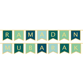 Ramadan Mubarak Letter Bunting in Gold Foil