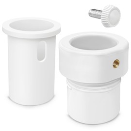 lodfGL Pool Umbrella Pole Stabilizer Sleeve Adapter - Fit 1.5" & 1.35" Umbrellas for Waterways & AquaStar Single-Threaded Pool Deck Sleeves, Reduces Movement, White PC+ABS