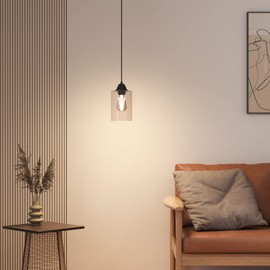 EMKE Vintage Pendant Light Pendant Lamp Black Pendant Lamp E27 Lamps, Retro Lampshade Light Chandelier Dining Room Lamp Living Room Lamp Kitchen Lamp