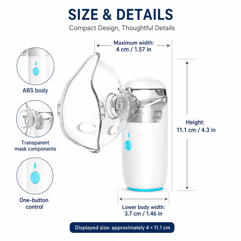 Portable Mesh Nebulizer with 3 Mist Levels – Adult &