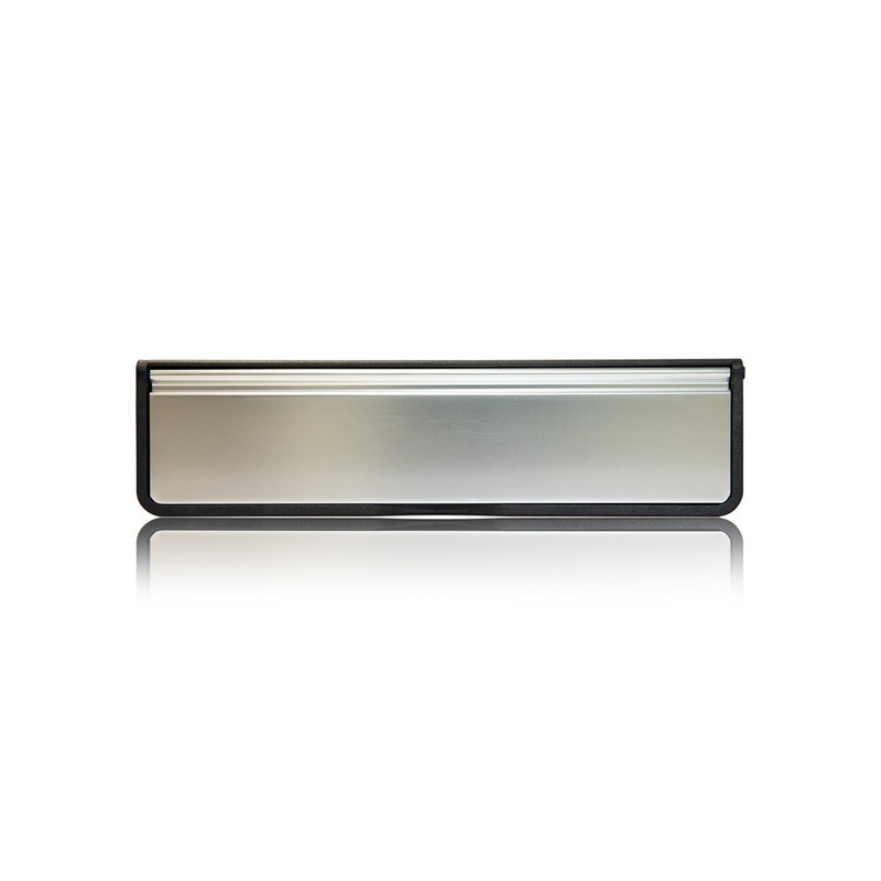 Xfort MailPlate Luxe 12" Letterplate Satin Chrome, Premium Draught Proof