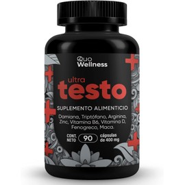 Ultra Testo | Precursor Para Hombres | Maca Negra, Fenogreco, Arginina, Diamina, Zinc, Vitaminas B6 y D. | 90 Cápsulas