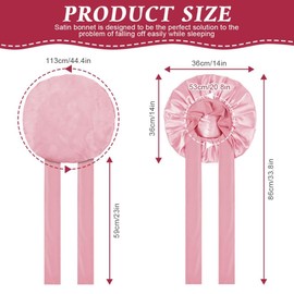 Hperpetual 2PC Satin Bonnet, Silk Sleep Bonnets for Women, Adjustable Satin Night Sleeping Cap Soft Elastic Band Silk Bonnets for Sleeping, Hair Bonnet with Tie Band