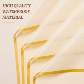 XIRTAIOV 20 Sheets Flower Wrapping Paper, Waterproof Floral Bouquet Wrapping with 3D Butterflies and Greeting Cards, Florist Supplies Packaging Paper for Wedding Birthday Gift DIY (Light Yellow)