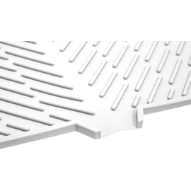 Luxet - Alfombrilla de silicona para secar platos con labio de drenaje integrado, almohadilla higiénica, bandeja resistente compacta y fácil de limpiar, protege las superficies evita la acumulación de