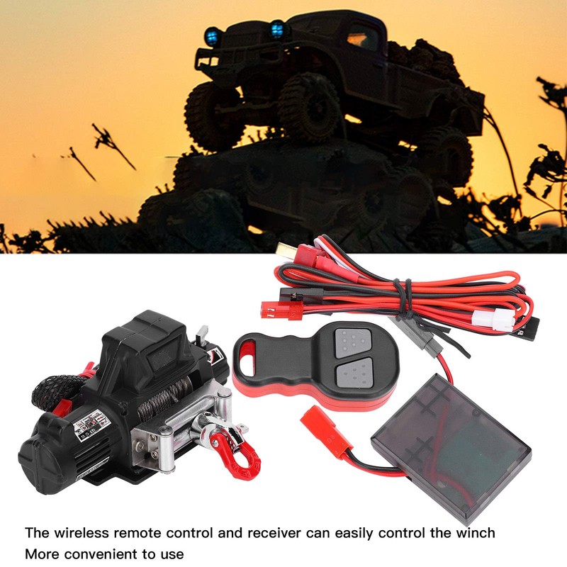 1/10 RC Car Winch, Metal Automatic Winch Wireless Remote Controller