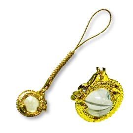 【GOOD TIME / Shopping】 【Gold Fortune Dragon Guardian】 | Crystal Ball with Rising Dragon for Business Prosperity | Lucky Root Strap | Disease Healing and Epidemic Prevention