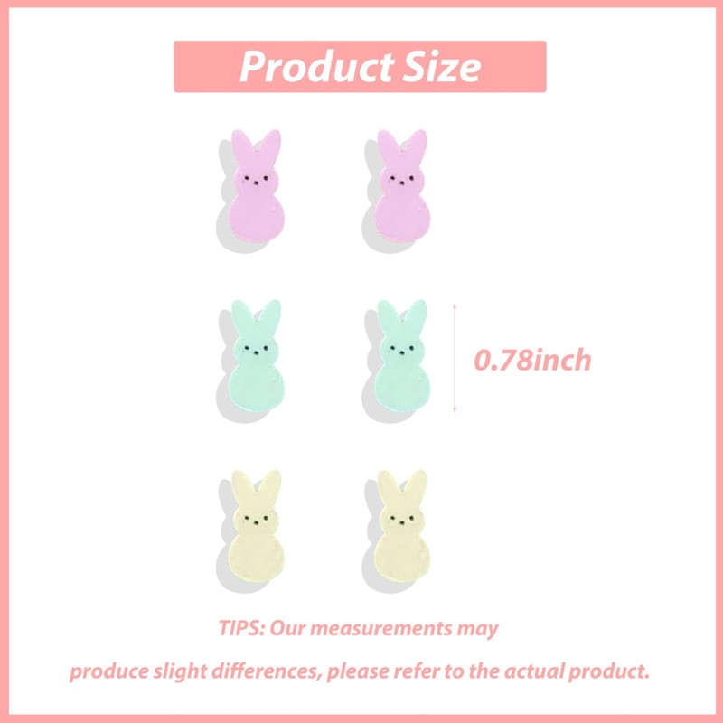 Easter Bunny Egg Earrings for Women Spring Stud Jewelry Outfit