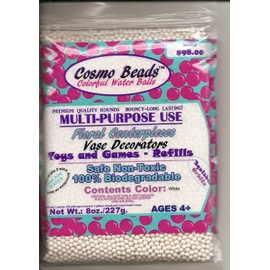 Celebrate Your Special Day with Your Centerpieces Accented with These Beautiful Cosmo Beads Brand Water Gelly Balls (White, 8 Ounce)