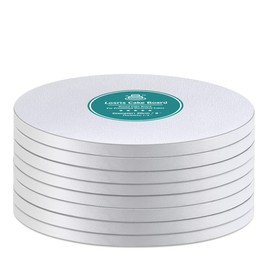White Cake Drums Round 12 Inch Cake Boards with 1/2-Inch Thick Smooth Edges for Multi Tiered Birthday Wedding Party Cakes Drum Board