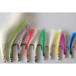 BestCity Fly Fishing Saltwater Sandeels Mixed Colour Selection Pack Of 10 Sizes 2/0,2 & 4