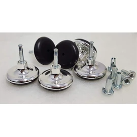 Hi-Q Furnishings 12 x Chrome Gliders With Metal Inserts For Beds, Sofas, Footstools.
