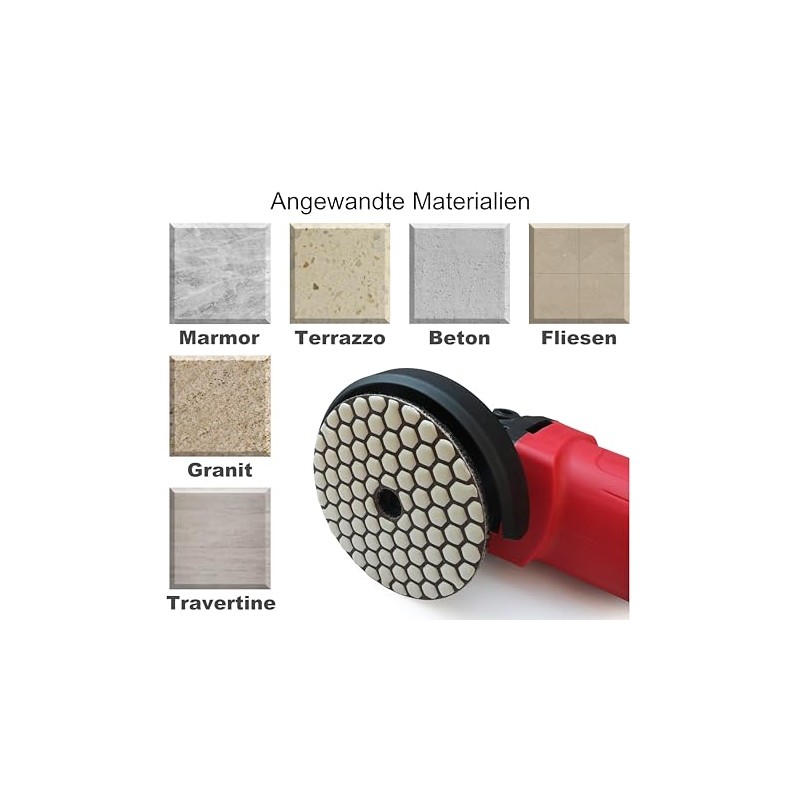 Waies 125 mm Grit 200 Diamond Sanding Pad for Dry