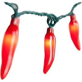Red Chili Pepper Lights, 13.6Ft Christmas Decorations String Lights with 35 Red Chili Pepper Lights for Mexican Fiesta Indoor Party Kitchen Patio Bedroom Decorations, Green Wire